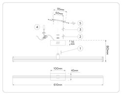 Ambrella Настенный светодиодный светильник LineTech FL6121