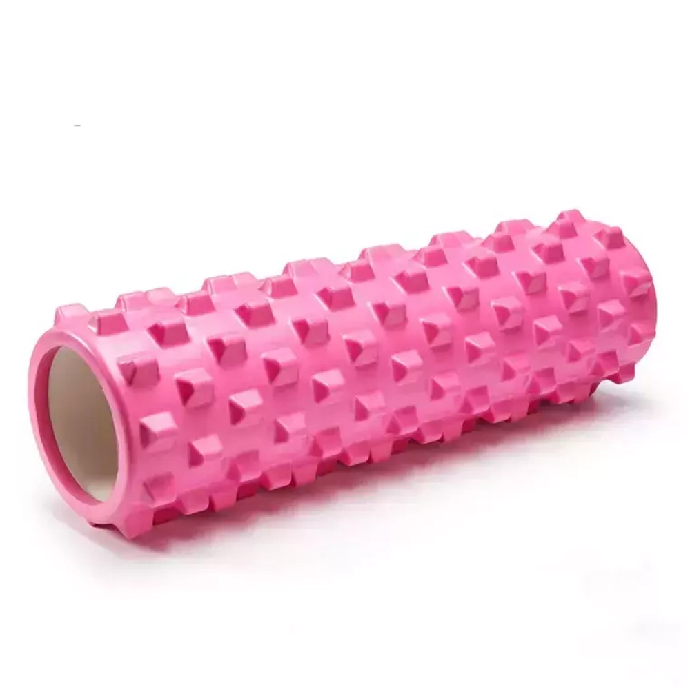 Ролик массажный для йоги MARK19 Yoga Wolf tooth 45x14 см розовый