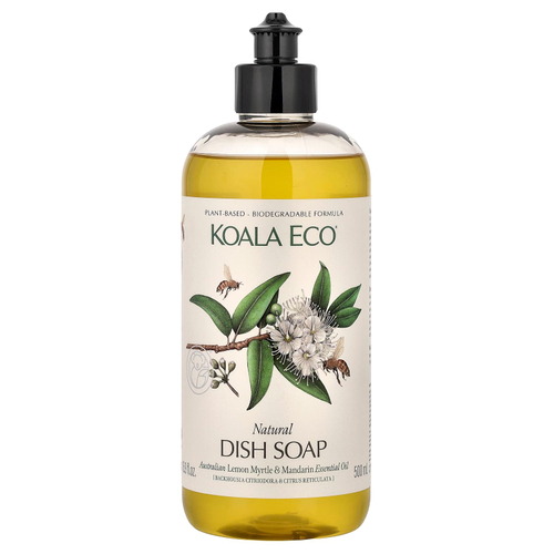 Koala Eco, натуральное средство для мытья посуды, с эфирным маслом австралийского лимонного мирта и мандарина, 500 мл (16,9 жидк. унции)