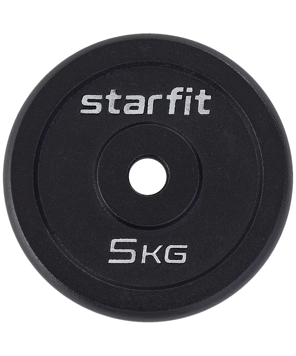 Диск чугунный STARFIT BB-204 d=26 мм, черный, 5 кг