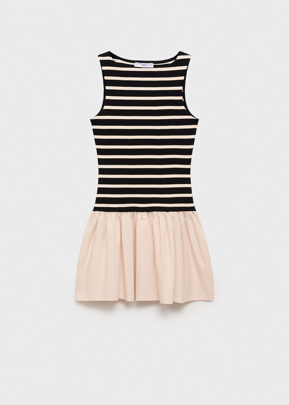 Короткое платье комбинированного дизайна