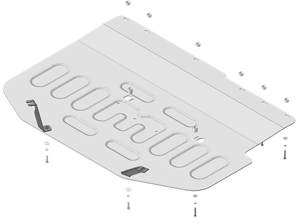 Защита топливного бака. 4 мм, Алюминий для Voyah Dream 2021-н.в., Motodor.348609