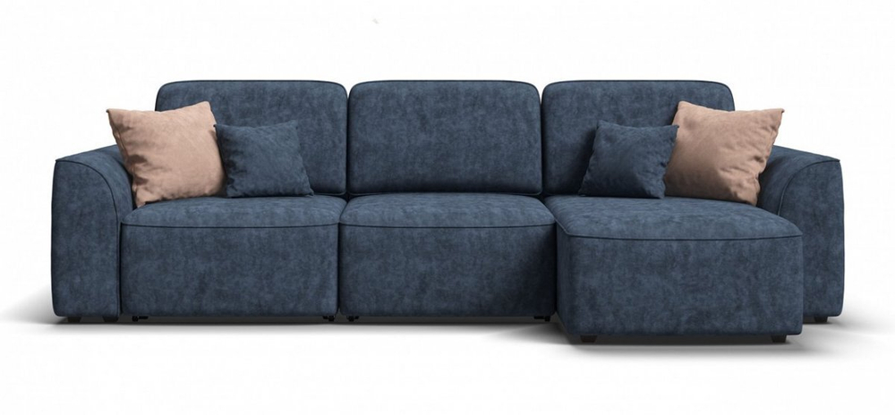 Угловой диван Кинг Велюр Роял синий