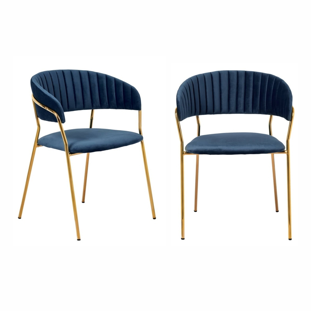 Комплект из 2-х стульев Turin синий, золотые ножки