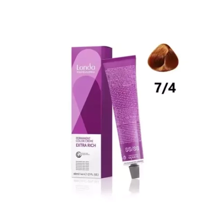 Londa Color стойкая крем-краска, 7/4 блонд медный, 60мл