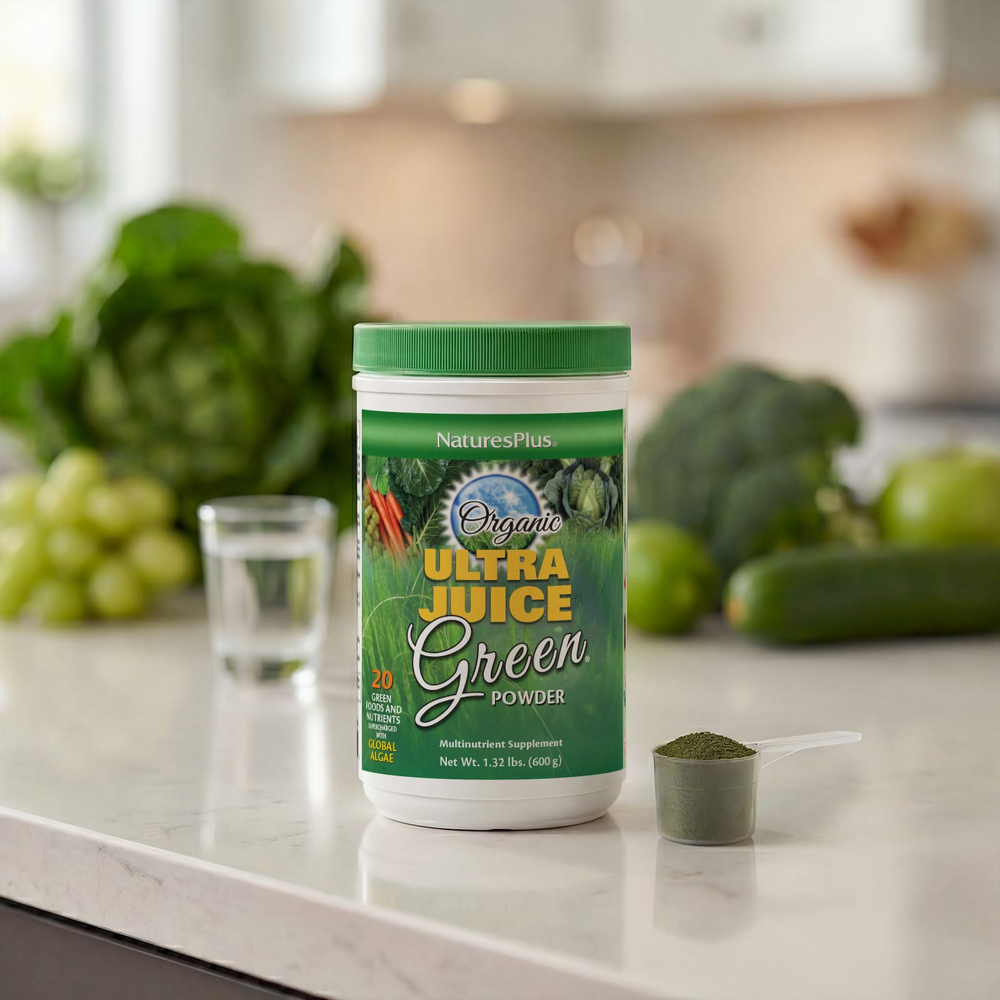 NaturesPlus, Органический зеленый порошок Ultra Juice, 600 г (1,32 фунта)