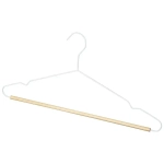 Вешалка металлическая с деревянной перекладиной Винтаж, цвет белый