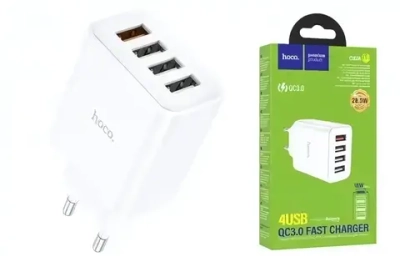 Зарядное устройство HOCO C102A 28.5W QC3.0 3A 4xUSB White