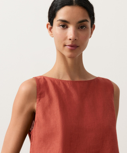 Oysho Топ из 100% льна, красноватый