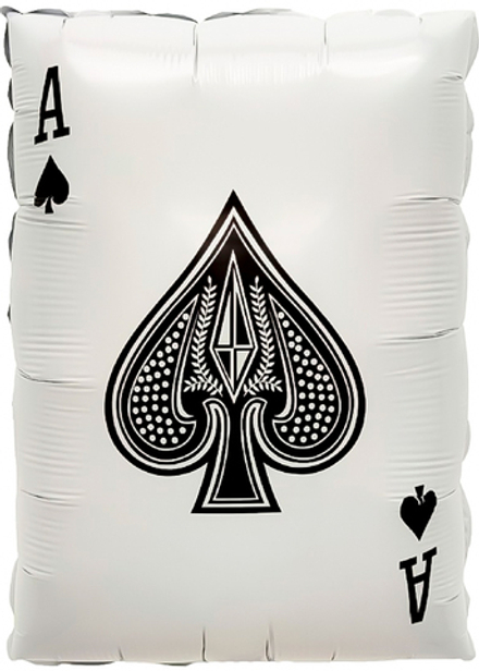 Шар (22''/56 см) Фигура, Покер, Карта Туз Пик, 1 шт. в уп.