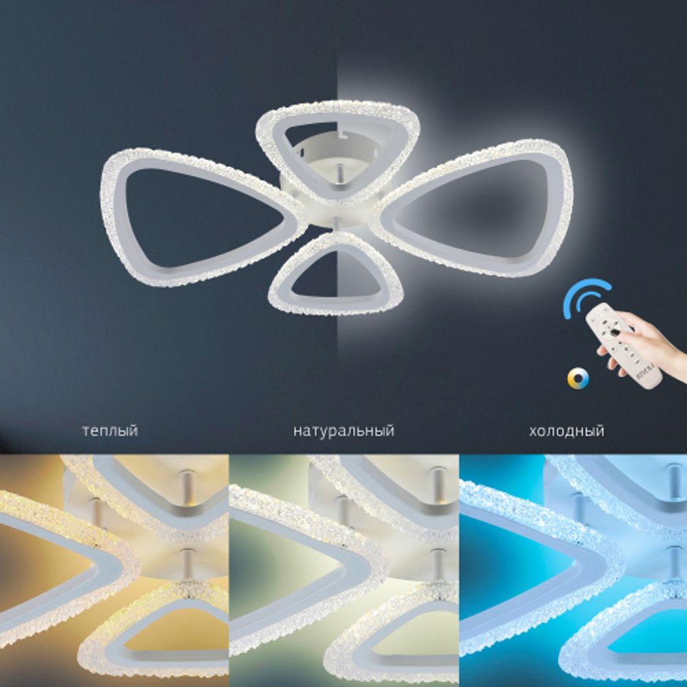 Светильник потолочный светодиодный Rivoli Kayla 6096-104 80 Вт LED 2750-5850К модерн с пультом | Интерьерные светодиодные светильники