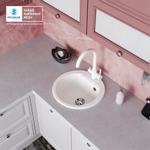 Мойка POLYGRAN ATOL-460 белый хлопок №36, смеситель COLORADO белый №923 (туман)