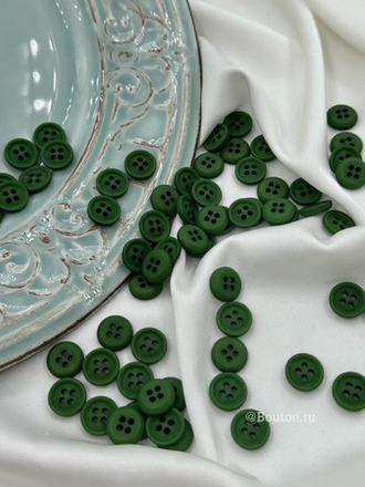 Пуговицы на прокол темно-зеленые матовые