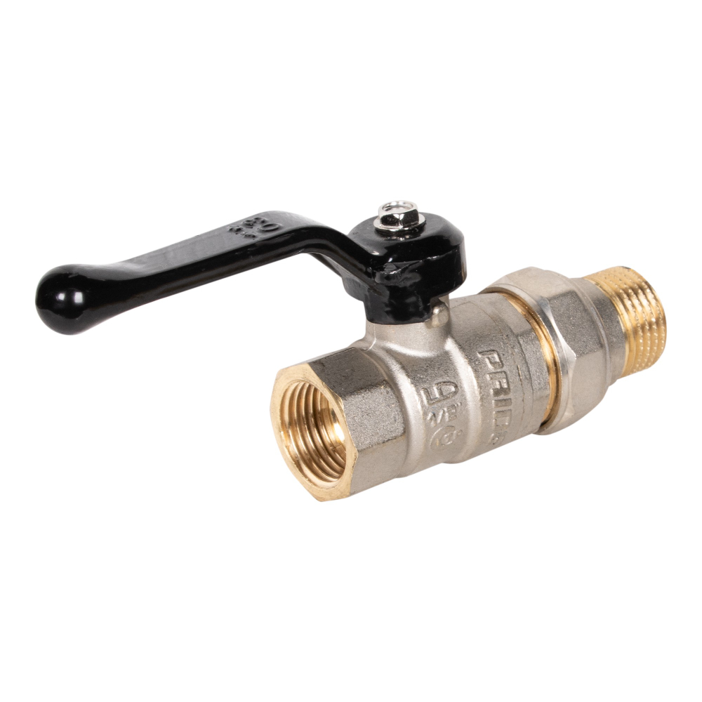Кран шаровой латунный LD Pride 47.15.В-ГШ.Р Ду 15 Ру 40 вн-американка, (рычаг)