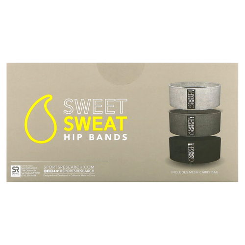 Sports Research, Sweet Sweat®, набедренные повязки, серые, 3 шт.