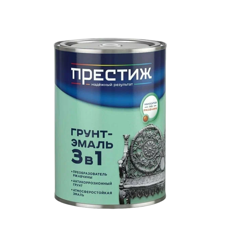 Грунт - эмаль по ржавчине 0,9кг ПРЕСТИЖ белый по низкой цене