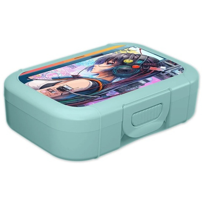 Ланч-бокс 0,85л с декором (зеленый)