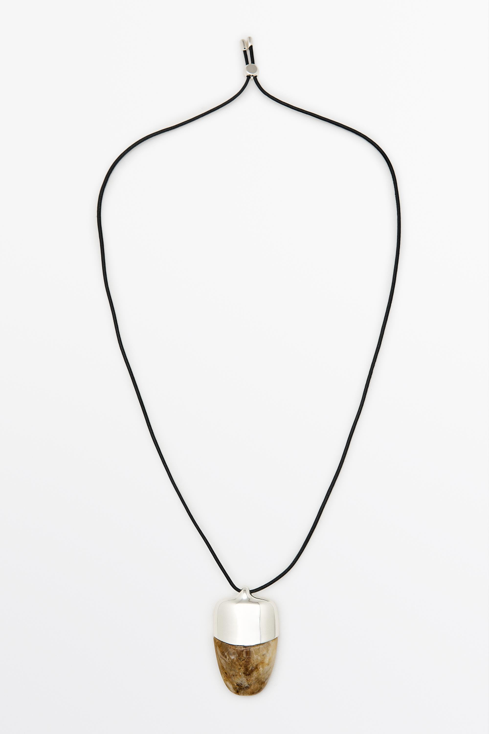 Massimo Dutti Колье с мраморной подвеской, карамельный