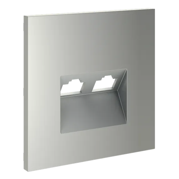 Накладка для розетки компьютерной двойной RJ45+RJ45 кат.6, S70 (сталь) vls001405