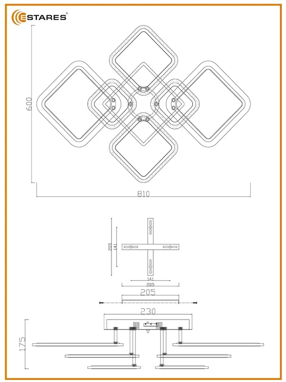 ESTARES Люстра, LED, 90 Вт
