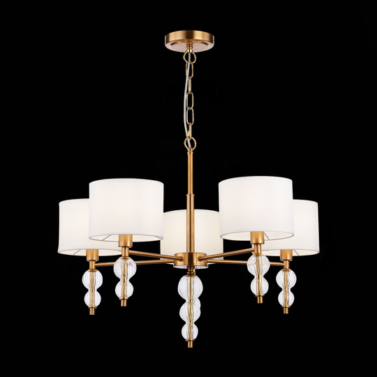 SLE105713-05 Светильник подвесной Латунь, Прозрачный/Белый E14 5*40W