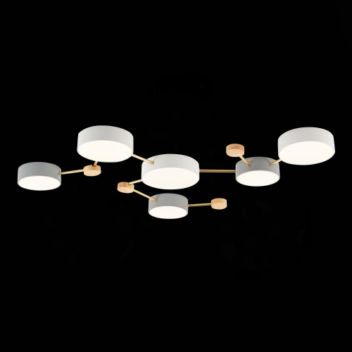 SLE600102-06 Светильник потолочный Золотистый, Светлое дерево/Белый, Серый LED 6*15W 4000K