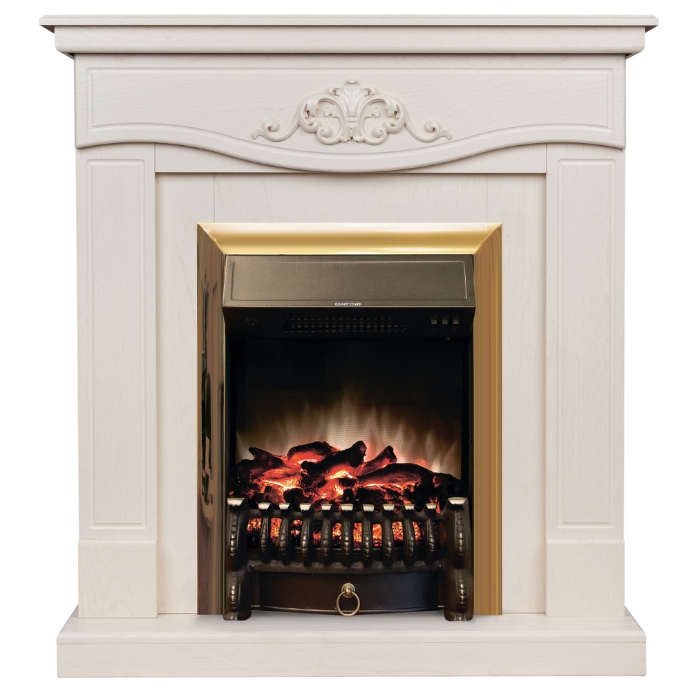 Каминокомплект Real Flame Junona WT с очагом Fobos Lux Brass