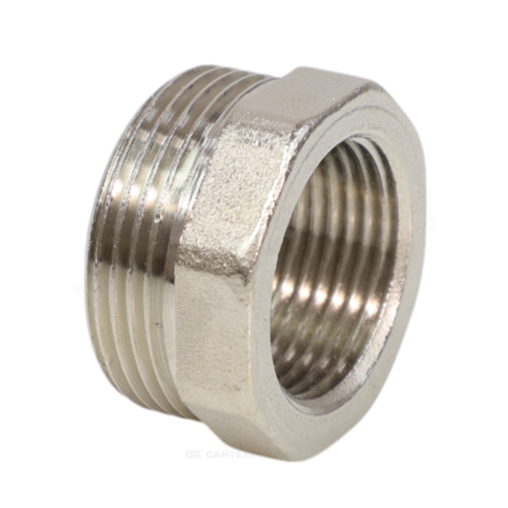 Футорка латунь никель Ду 25х15 (1"х1/2") НР/ВР VALFEX VF.581.N.100.012