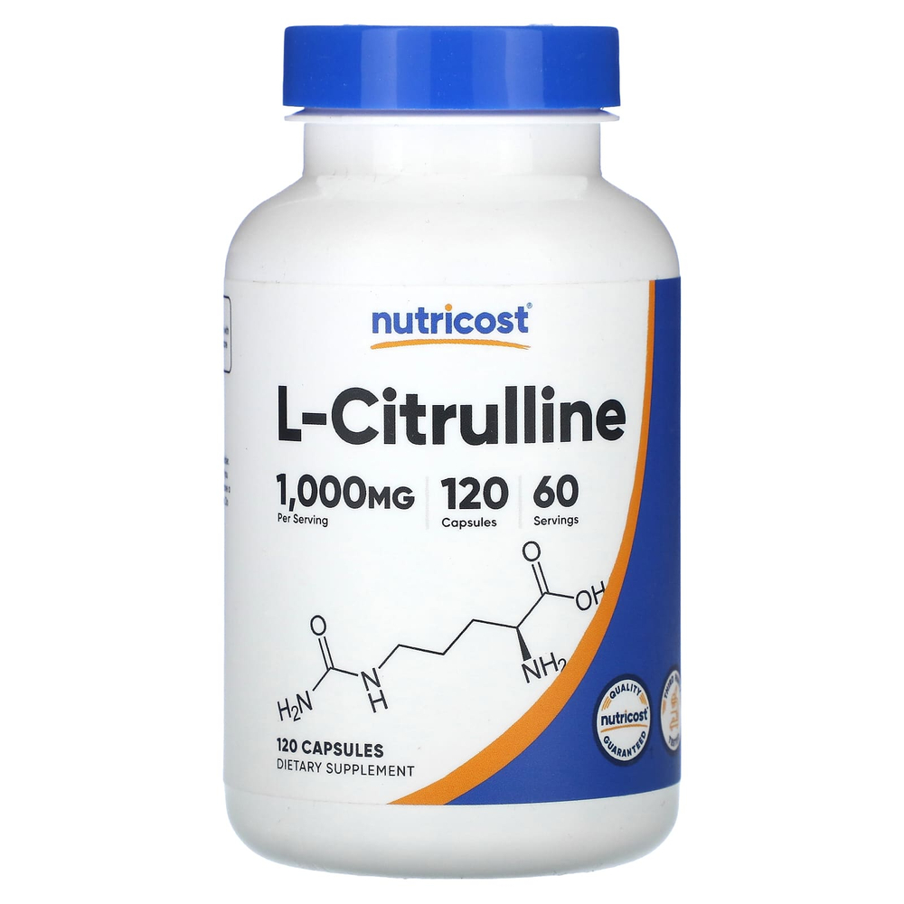 Nutricost, L-цитруллин, 120 капсул (500 мг на капсулу)