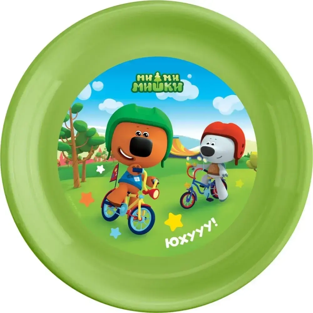 ТАРЕЛКА ПЛОСКАЯ ДЕТСКАЯ С ДЕКОРОМ МИ-МИ-МИШКИ 185 ММ (Зеленый)