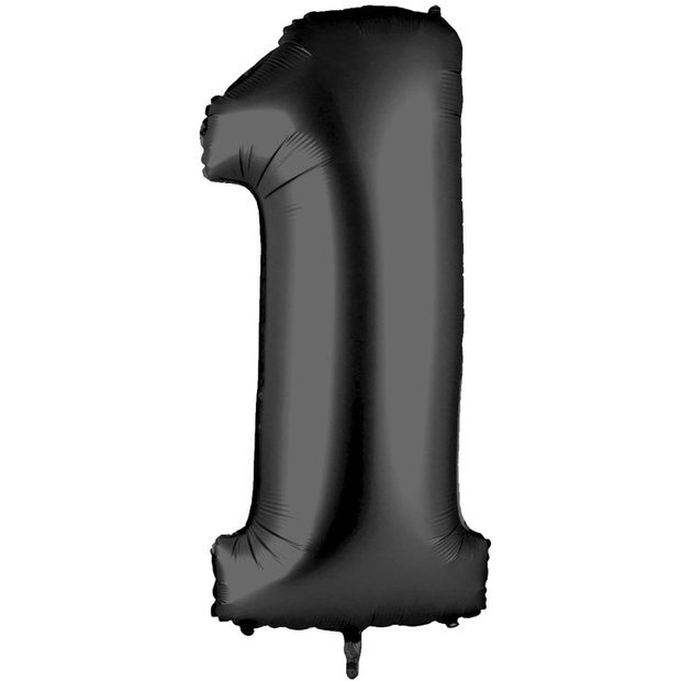 G Шар 40'' / 102 см "Цифра 1" Черный (БГ-60)