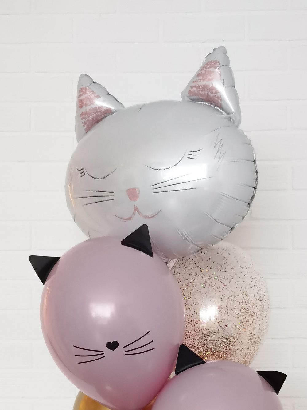 КОТ Шар котики 2 стороны черный и белый 45 см (БГ-20)  Изображение6