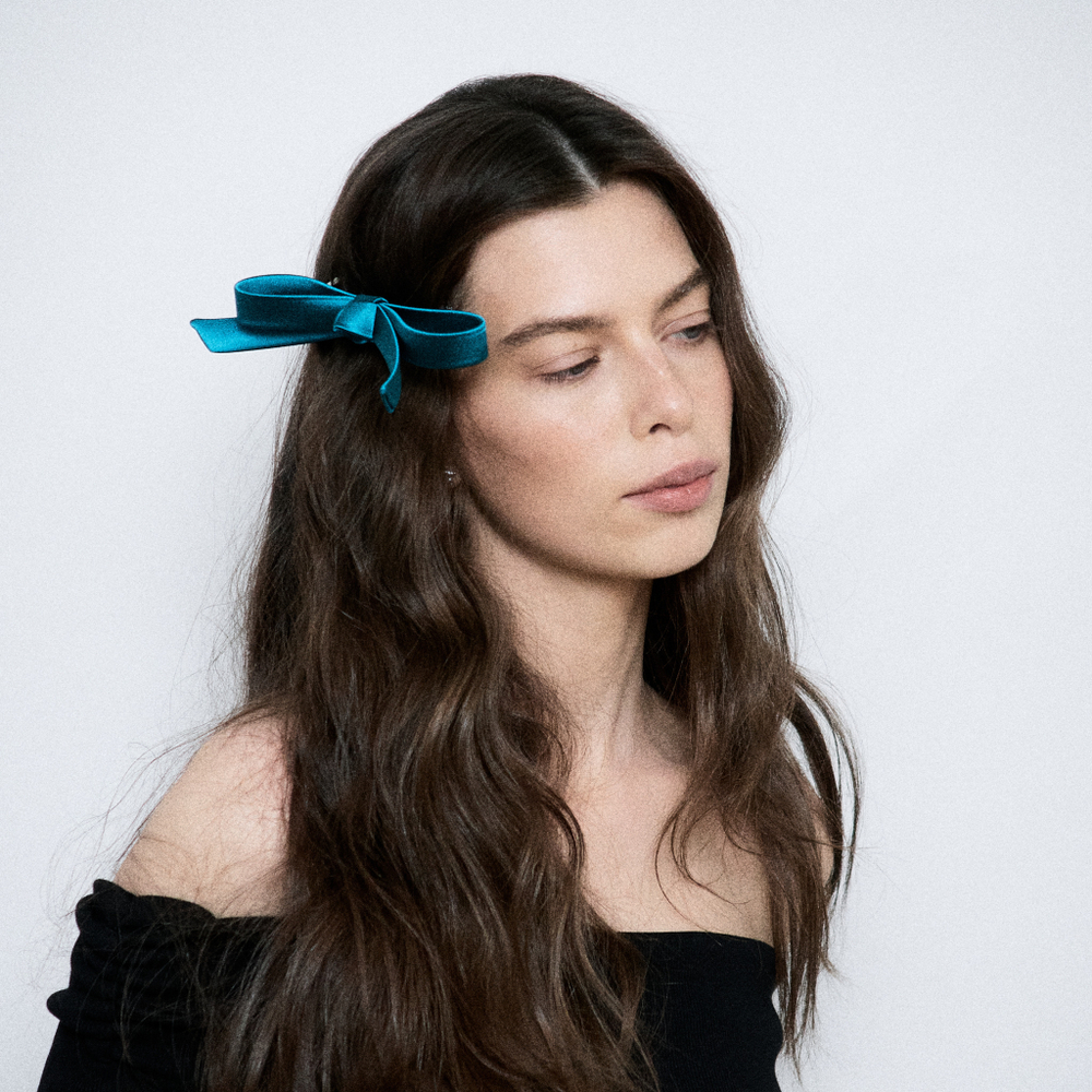 Бант "Стрекоза" S бирюзовый