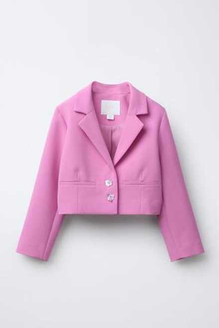 ZARA УКОРОЧЕННЫЙ БЛЕЙЗЕР, РОЗОВЫЙ