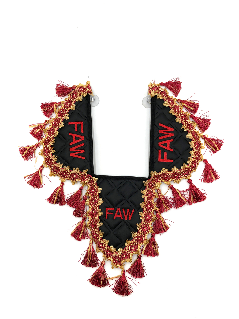 Вымпел тройной FAW (экокожа, черный с красными кисточками)