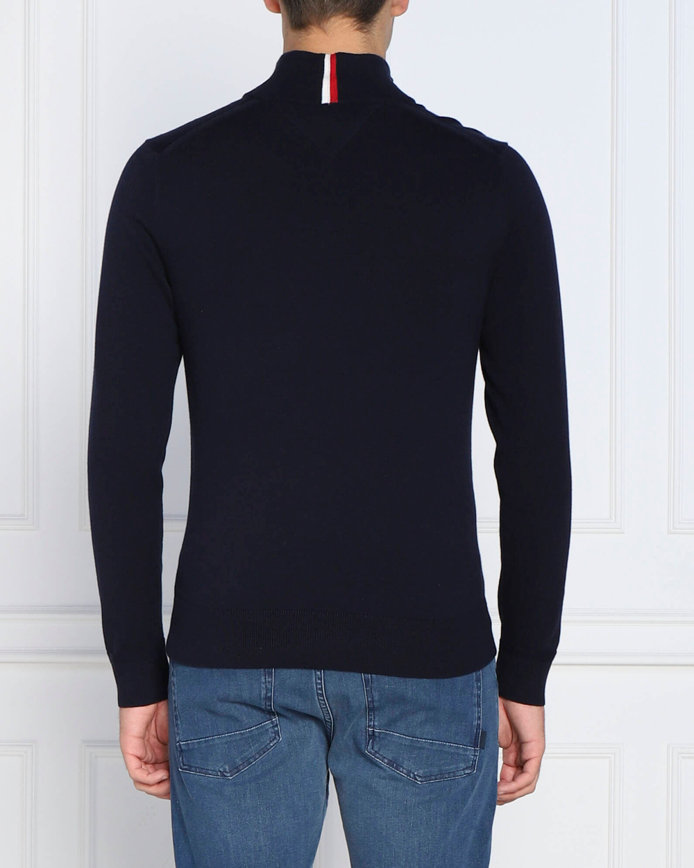свитер zip mock Tommy Hilfiger - темно-синий(MW0MW28049)