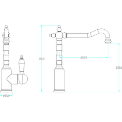 Смеситель для кухни Boheme TRADIZIONALE ORO 102-CRST Золото с ручками CRYSTAL