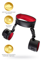 Ошейник с наручниками Toyfa Theatre черный 44 см