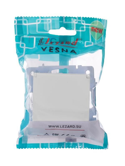 VESNA 742 0288 123B Розетка с/з с крышкой бакалит белая (механизм)