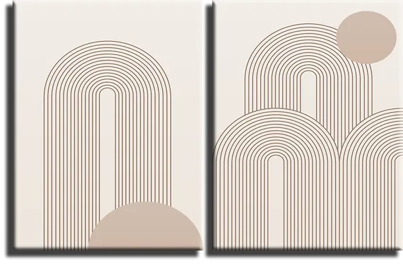 Модульная картина "Бежевая абстракция"