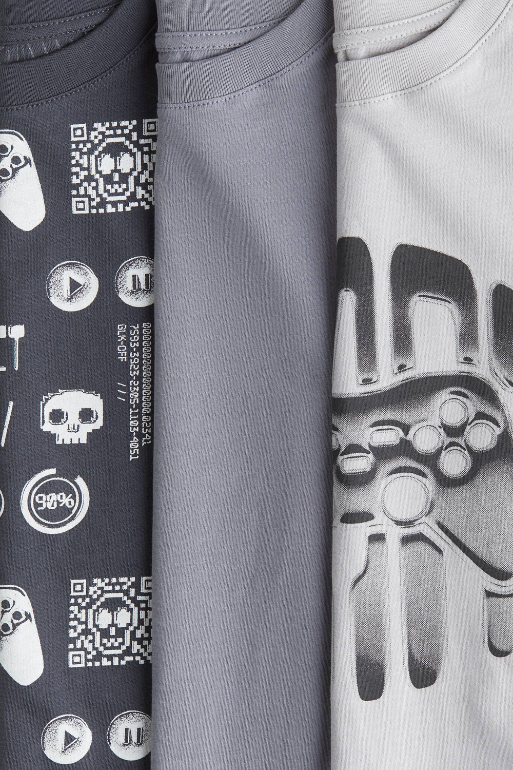 H&M Набор из трех футболок, серый