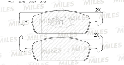 MILES - E100350-MLS - Brake Pad Set, disc brake
