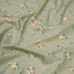 Кулирная гладь с рисунком, 100% хлопок, 150 гр/м2, зелёный/св.оранжевый (20146)