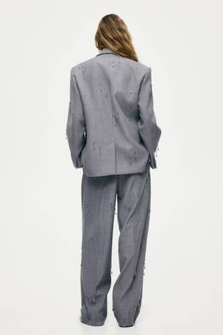 H&M Брюки с бисером, серый