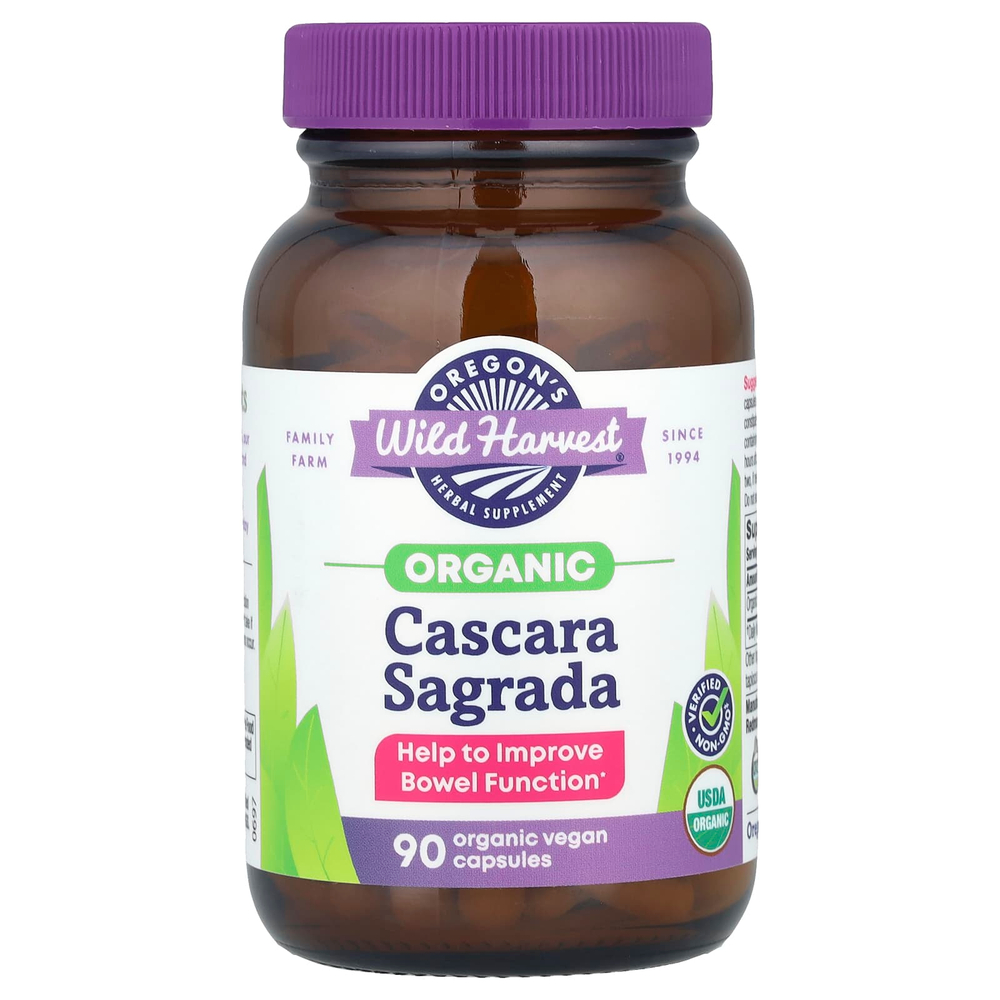 Oregon's Wild Harvest, Organic Cascara Sagrada`` 90 органических веганских капсул