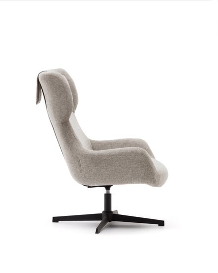 Zalina Вращающееся кресло с подлокотниками из бежевой синели Испания La Forma