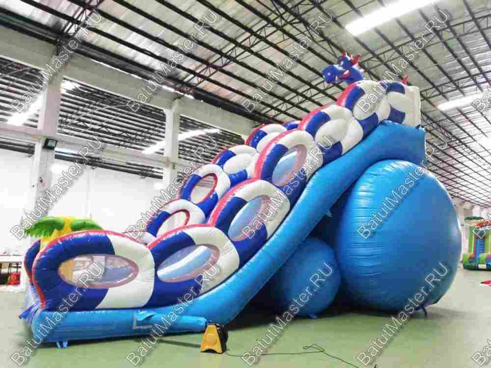 Коммерческий надувной батут-горка "Дракон" 18*8*13 м