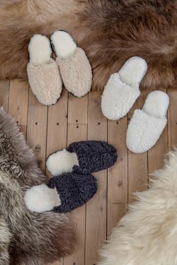 тапочки из овчины домашние