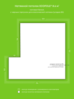 Натяжные потолки 8.6 м2, 20.1 м2