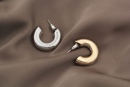 Серьги-кольца "Bottega Veneta", 22,5мм, биколор